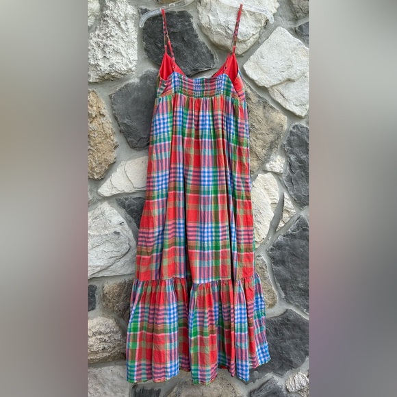 J. Crew Babydoll Midi Sundress XS Plaid Bohemian Cottagecore Preppy Country Y2K - Picture 5 of 8